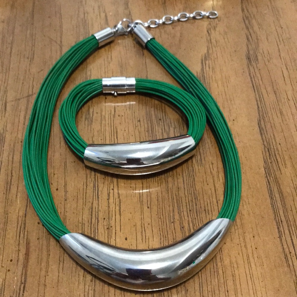 DSMK Designer Steel Necklace & Bracelet Set.